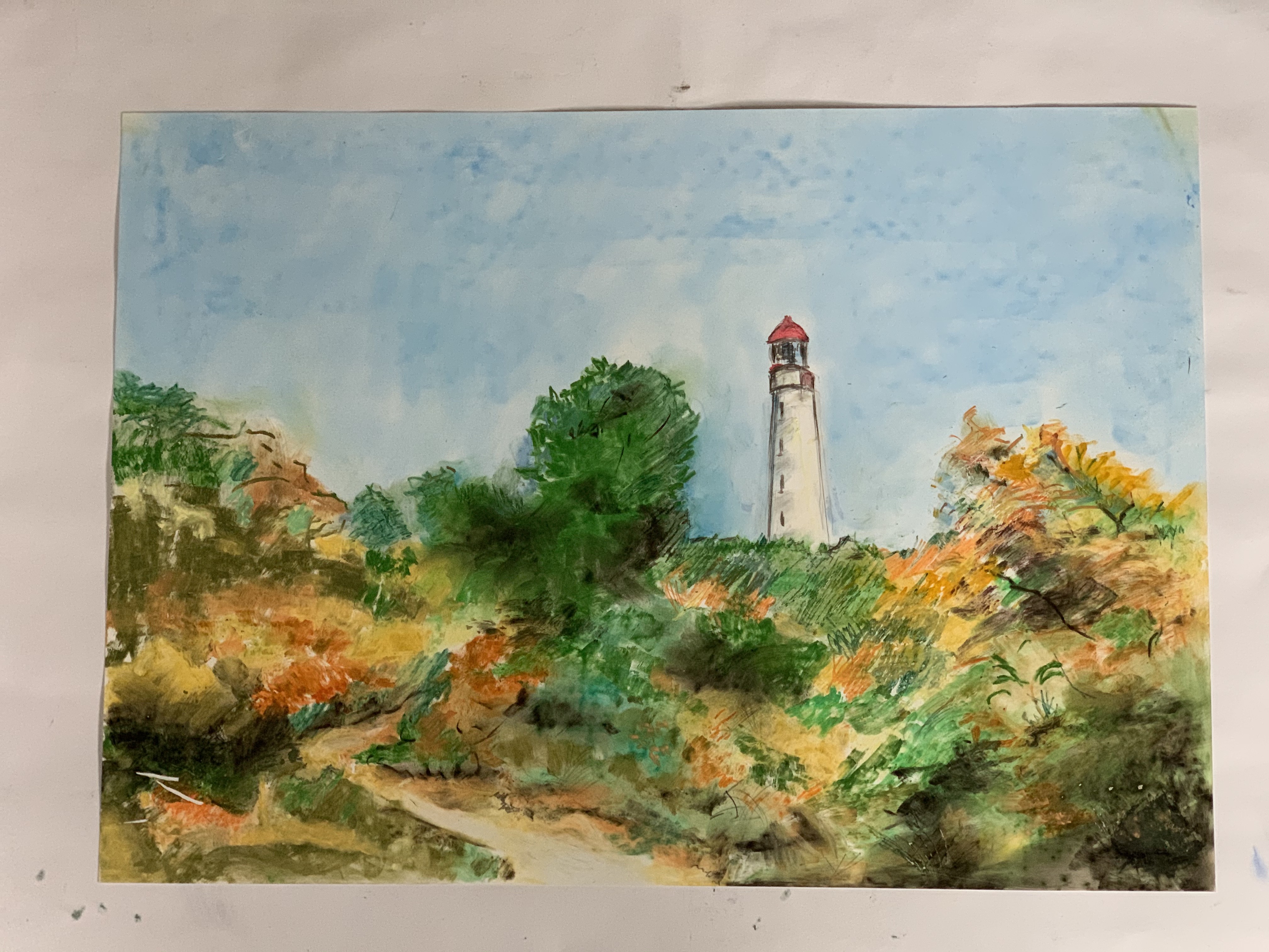 Leuchtturm in der Vegetation